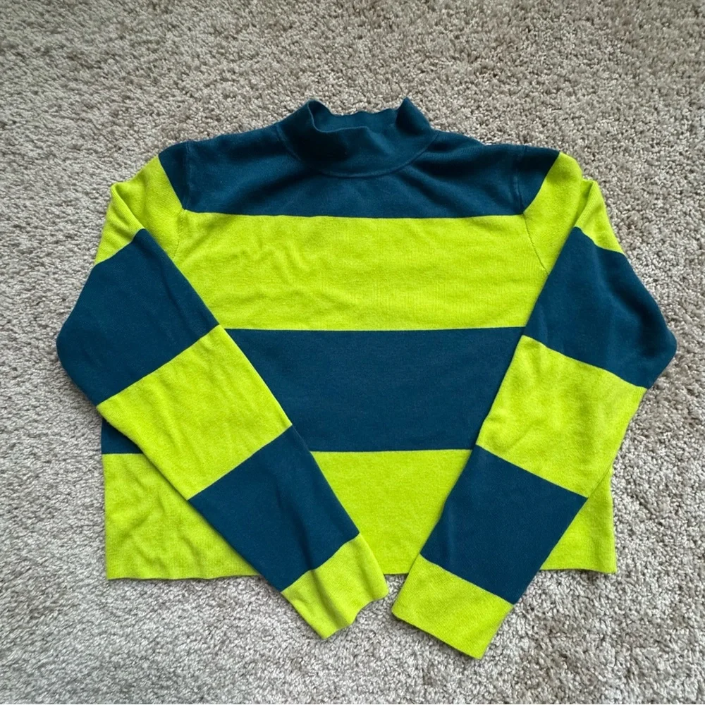Victor Glemaud for Target Cropped Mock Neck Striped Sweater - Picture 1 of 5